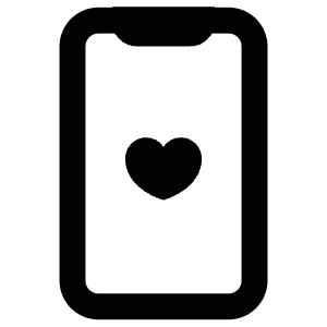 Mobile Heart Icon from Atlas Line Set