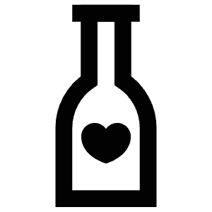 Wine Bottle Heart Icon from Atlas Line Set