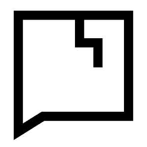 Chat Bubble Crack Square Icon from Sharp Line - Free Set