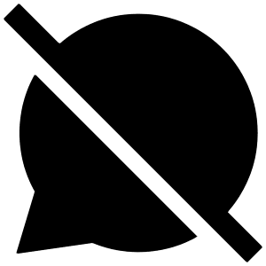 Chat Bubble Disable Oval Icon from Sharp Solid - Free Set
