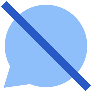 Chat Bubble Disable Oval Icon from Sharp Flat - Free Set