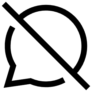 Chat Bubble Disable Oval Icon from Sharp Line - Free Set