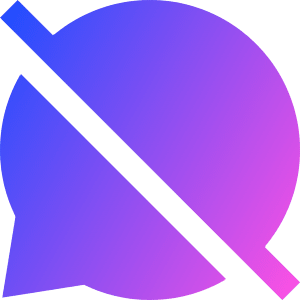 Chat Bubble Disable Oval Icon from Sharp Gradient- Free Set