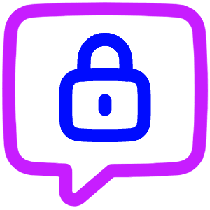 Chat Bubble Square Lock Icon from Plump Neon - Free Set