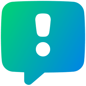 Chat Bubble Square Warning Icon from Plump Gradient - Free Set