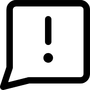 Chat Bubble Square Warning Icon from Core Line - Free Set