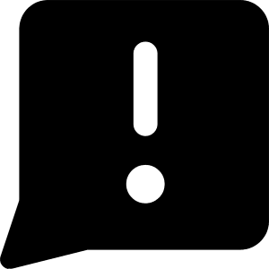 Chat Bubble Square Warning Icon from Core Solid - Free Set