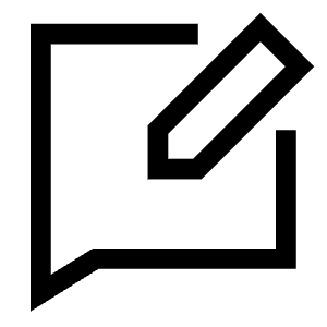 Chat Bubble Square Write Icon from Sharp Line - Free Set