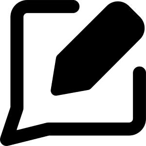 Chat Bubble Square Write Icon from Core Remix - Free Set