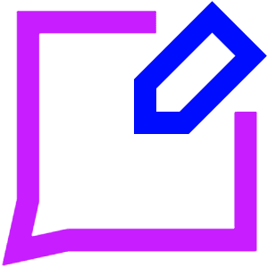 Chat Bubble Square Write Icon from Sharp Neon - Free Set