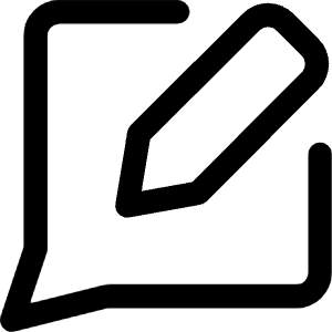 Chat Bubble Square Write Icon from Core Line - Free Set