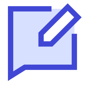 Chat Bubble Square Write Icon from Sharp Duo - Free Set