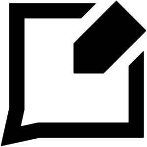 Chat Bubble Square Write Icon from Sharp Remix - Free Set