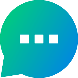 Chat Bubble Typing Oval Icon from Sharp Gradient- Free Set