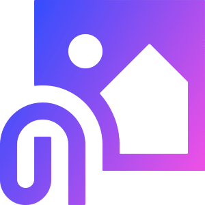 Email Attachment Image Icon from Sharp Gradient- Free Set