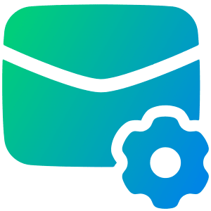 Mail Setting Gear Icon from Plump Gradient - Free Set