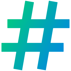 Sign Hashtag Icon from Sharp Gradient- Free Set