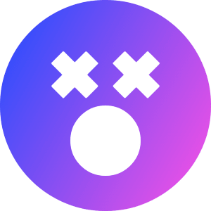 Smiley Shocked Icon from Sharp Gradient- Free Set