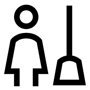 Cleaning Room Woman Icon from Sharp Line - Free Set