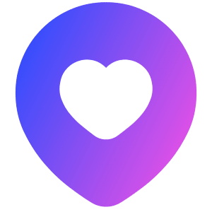 Location Heart Pin Icon from Plump Gradient - Free Set