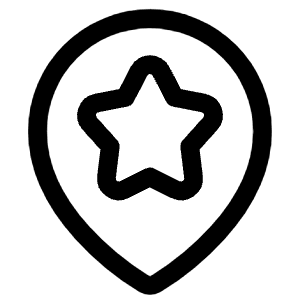 Map Location Star Pin Icon from Plump Line - Free Set