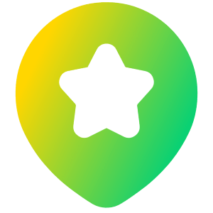 Map Location Star Pin Icon from Plump Gradient - Free Set