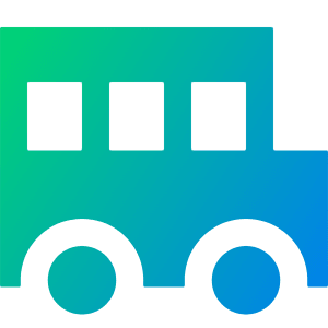 School Bus Side Icon from Sharp Gradient- Free Set