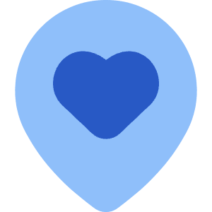 Location Heart Pin Icon from Core Flat Set