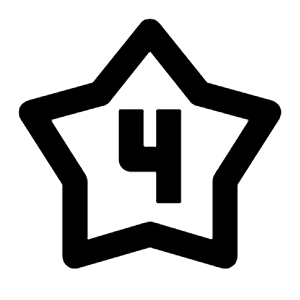 4 Star Icon from Outlined Line - Streamline Material Free Set
