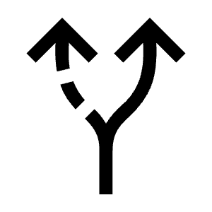 Alt Route Icon from Sharp Line - Material Symbols Set