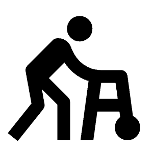Assist Walker Icon from Outlined Line - Streamline Material Free Set