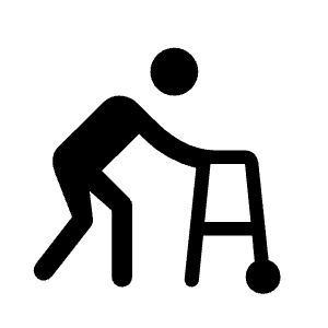 Assist Walker Fill Icon from Rounded Fill - Material Symbols Set