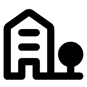 Building Real Estate Icon from Rounded Line - Material Pro Free Set