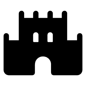 Castle Fill Icon from Rounded Fill - Material Symbols Set