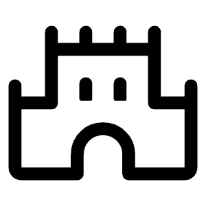 Castle Icon from Rounded Line - Material Symbols Set