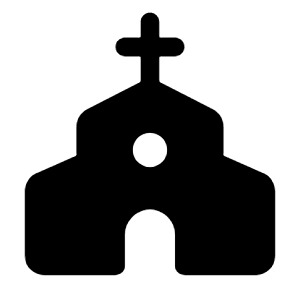 Church Fill Icon from Rounded Fill - Material Symbols Set