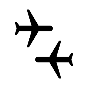 Connecting Airports Icon from Sharp Line - Material Symbols Set