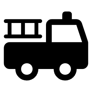 Fire Truck Fill Icon from Rounded Fill - Material Symbols Set