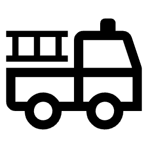 Fire Truck Icon from Outlined Line - Material Symbols Set