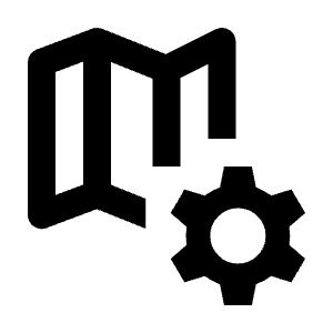 Map Setting Gear Icon from Outlined Line - Material Pro Free Set