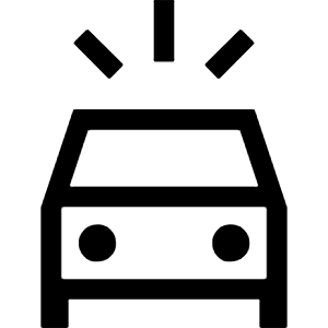 Minor Crash Icon from Sharp Line - Material Symbols Set
