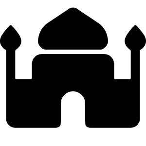Mosque Fill Icon from Rounded Fill - Material Symbols Set