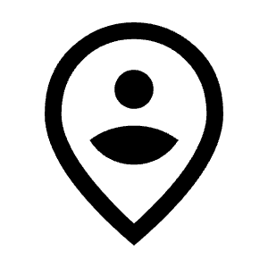 Person Pin Circle Icon from Sharp Line - Material Symbols Set