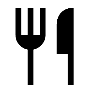 Restaurant Fill Icon from Sharp Fill - Material Symbols Set