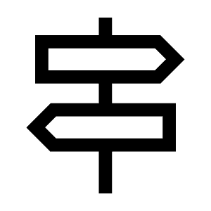 Signpost Icon from Outlined Line - Material Symbols Set