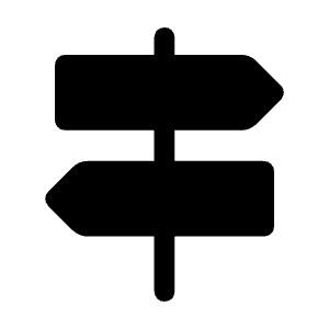 Signpost Fill Icon from Rounded Fill - Material Symbols Set