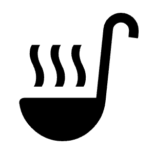 Soup Kitchen Fill Icon from Sharp Fill - Material Symbols Set