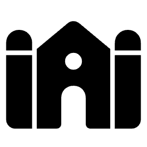 Synagogue Fill Icon from Rounded Fill - Material Symbols Set