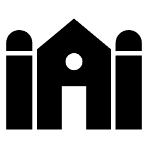 Synagogue Fill Icon from Sharp Fill - Material Symbols Set