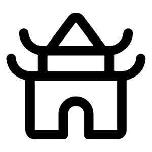 Temple Buddhist Icon from Rounded Line - Material Symbols Set